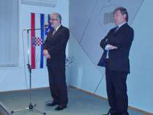 Veleposlanik RH v RS Svjetlan Berković in veleposlanik RS v RH Vojko Volk. (od leve proti desni). Foto: a.k.m.
